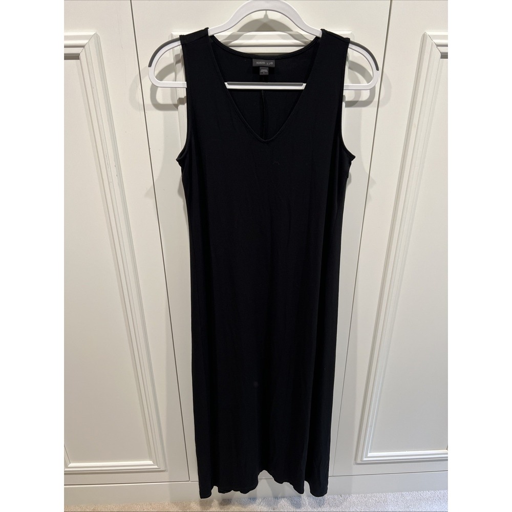 J Jill Wearever Black Tank Maxi Dress Minimalist Capsule Classic Jersey Knit
